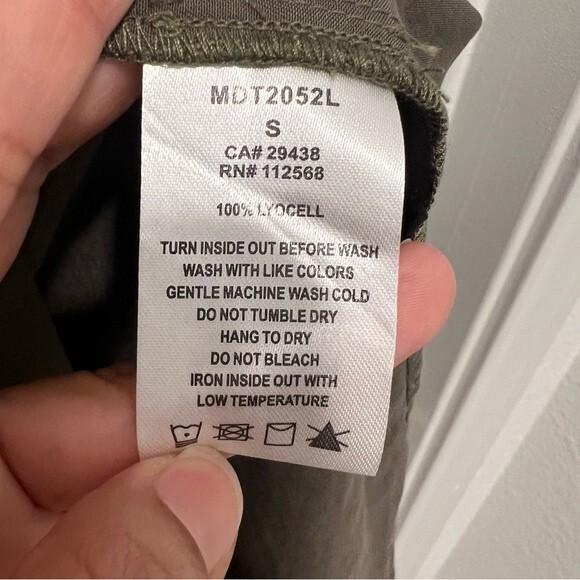 Miss Me Shirt Dress Women's Sz. Small Button Down Olive Green Floral Embroidery - Picture 11 of 12